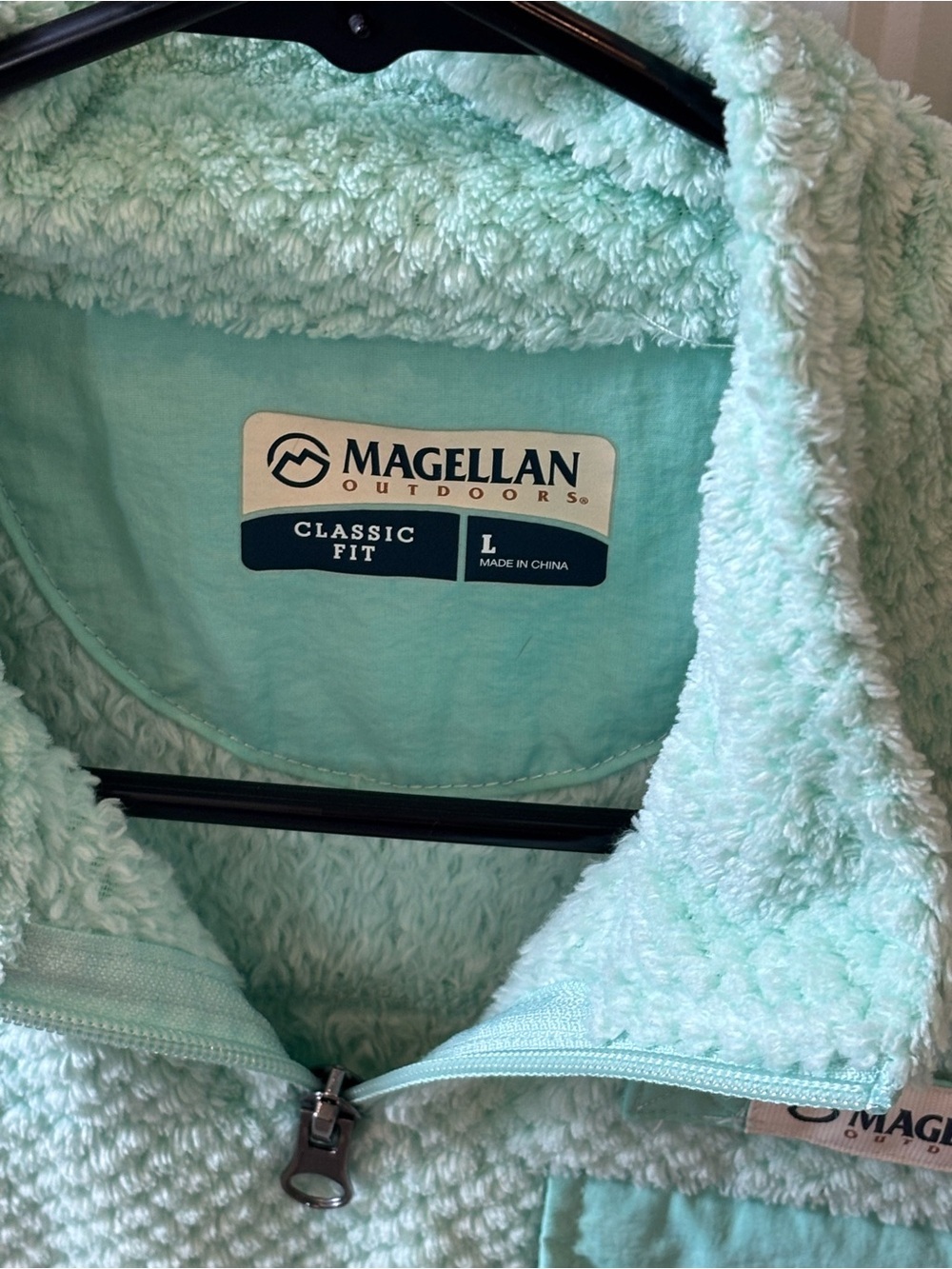 Magellan Outdoors Kids Mint Green Quarter-Zip Fleece Pullover - Picture 2 of 4